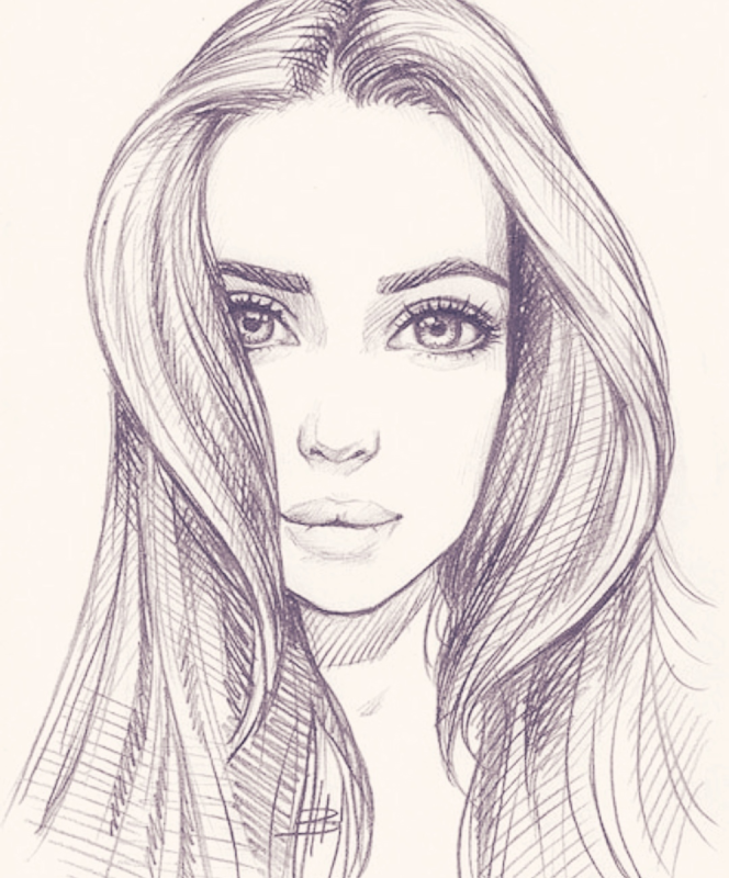 Рисунки для срисовки девушки