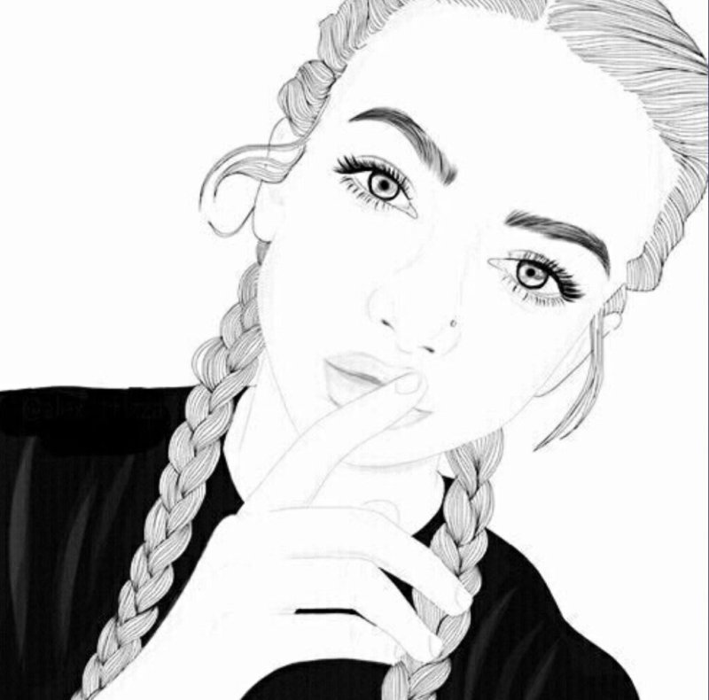 Рисунки девушек карандашом в стиле арт