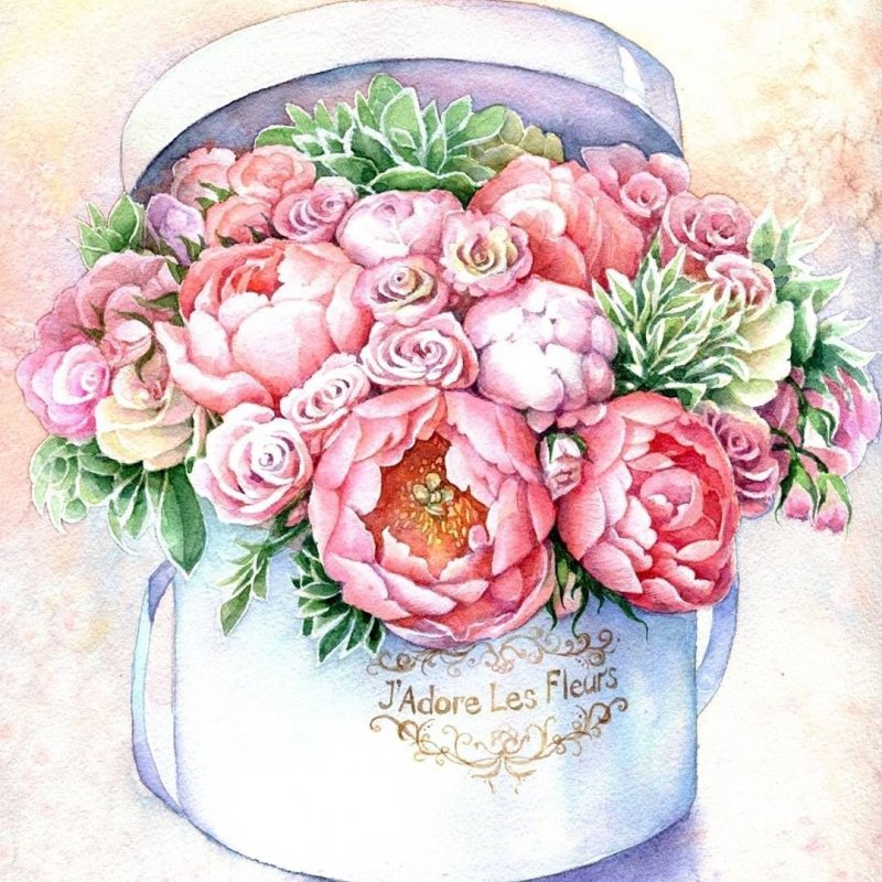 Эскизы рисунков цветов