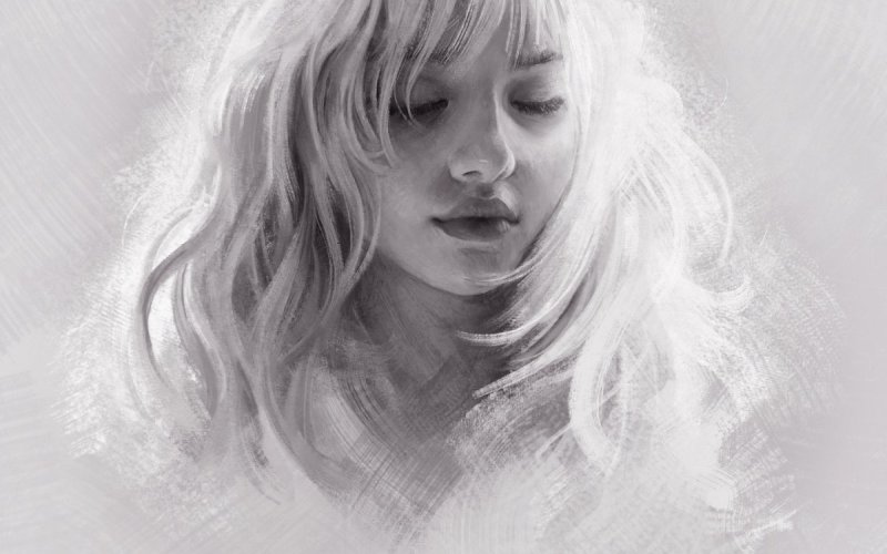 Нарисованная блондинка