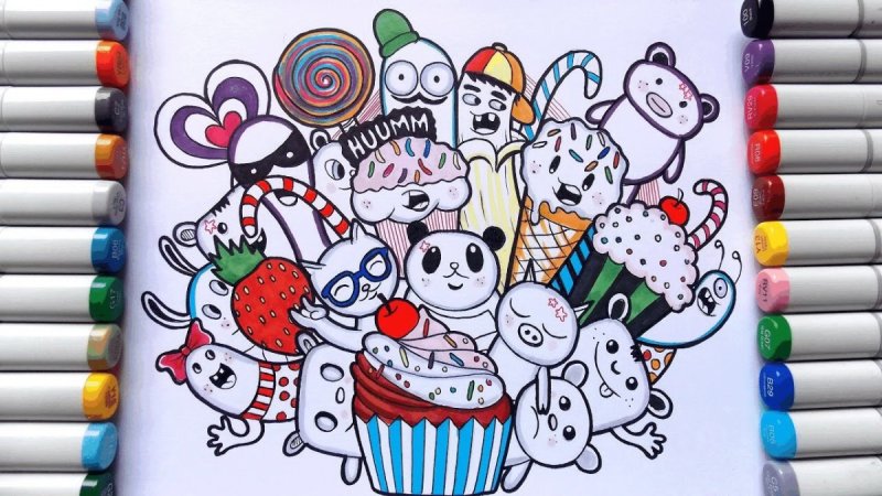 Рисование фломастерами и карандашами