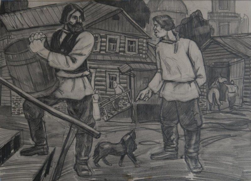 Герасим и Муму рисунок