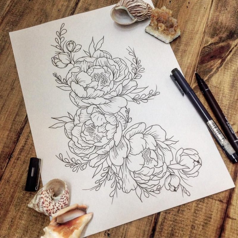 Скетчи с цветами