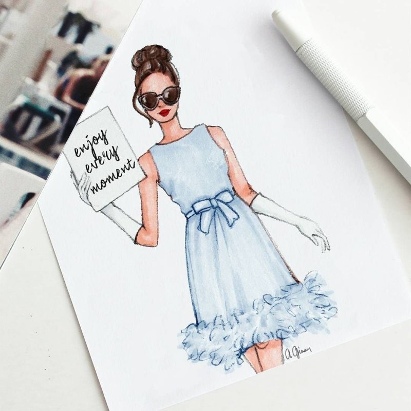 Иллюстратор девушка в платье