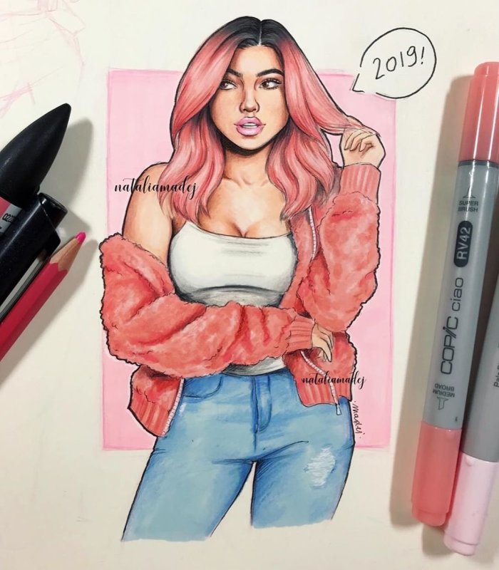 Лицо девушки рисунок