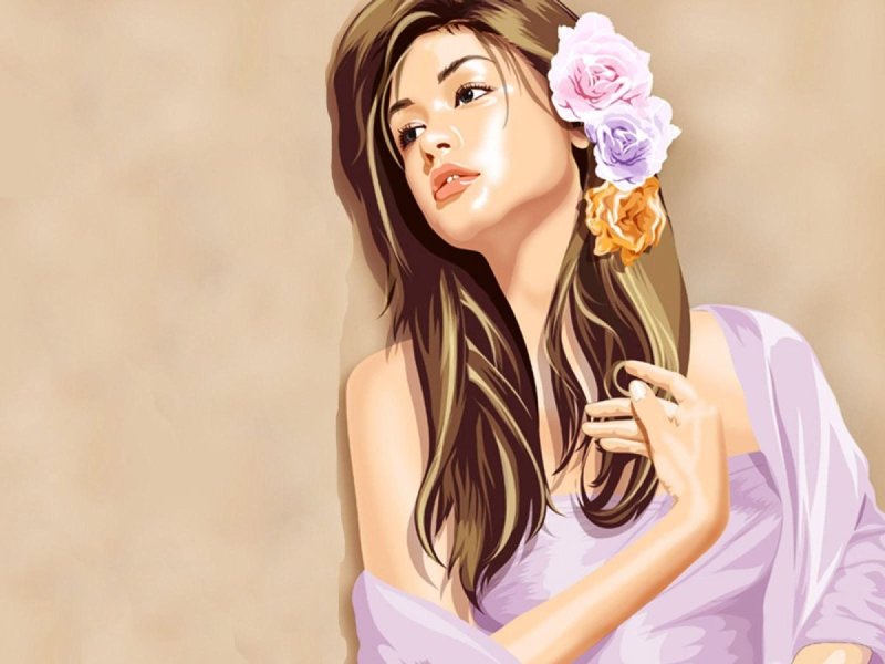 Девушка акварель