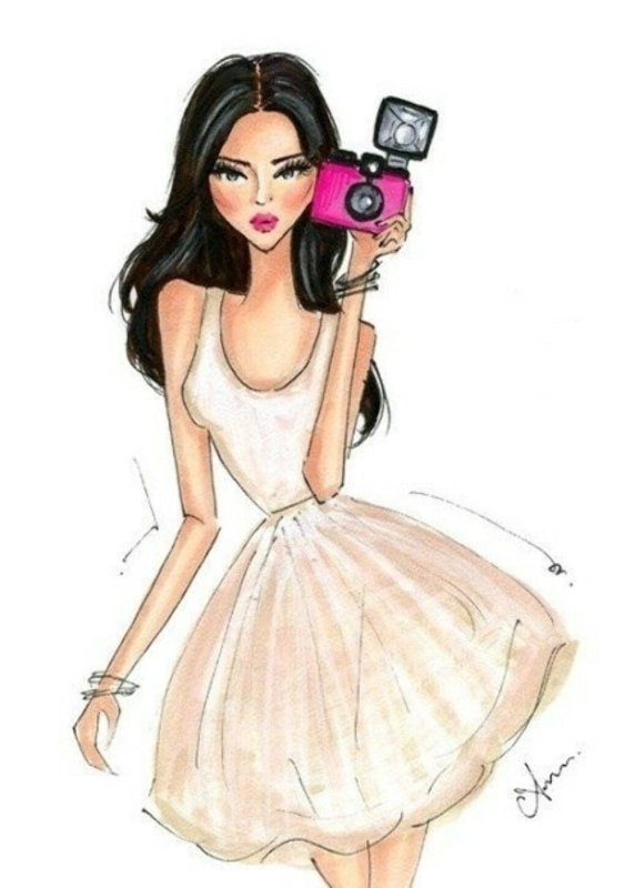 Нарисованная девушка с цветами