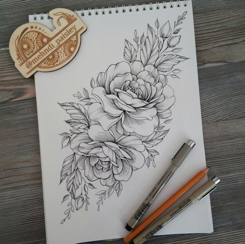 Пионы випшейдинг эскиз