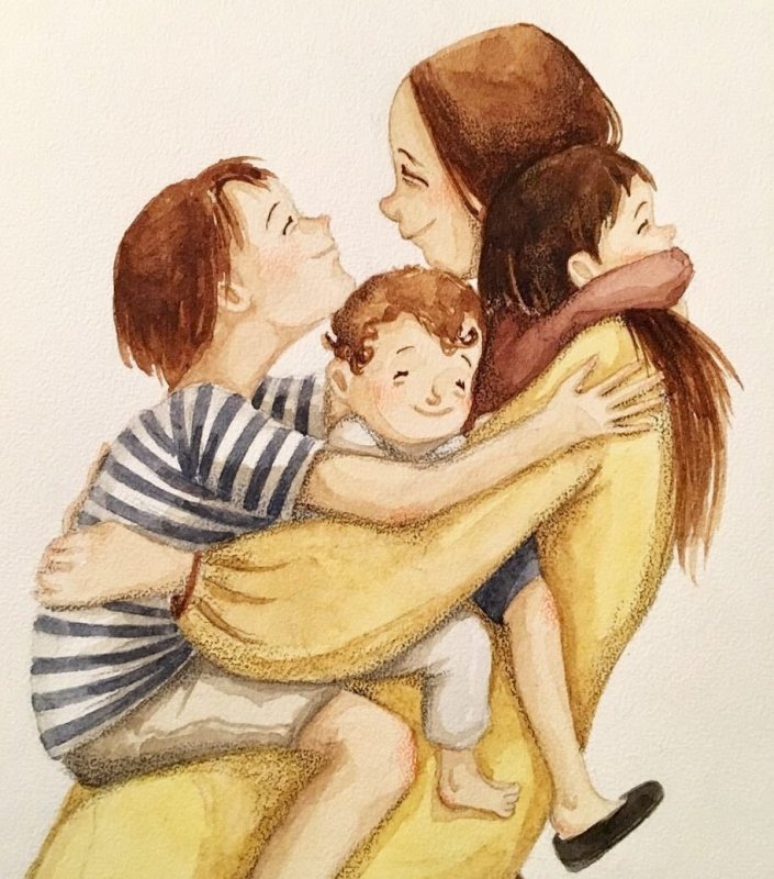 Мама и сын рисунок