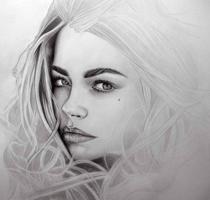 Рисунок девушки карандашом