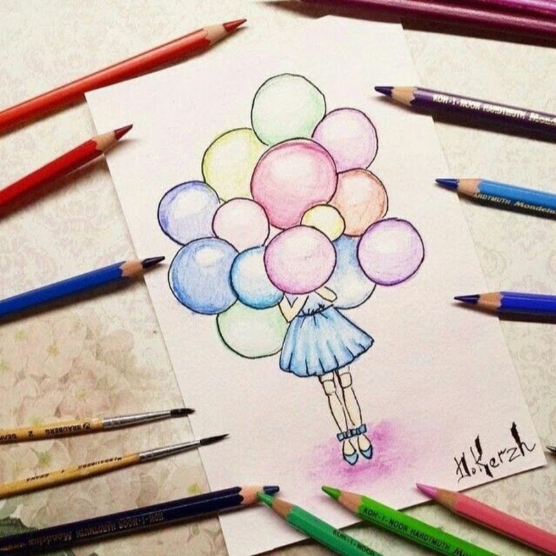 Попугаи неразлучники акварель