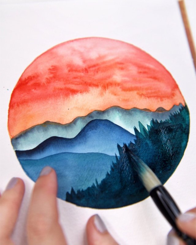 Рисунки красками лёгкие