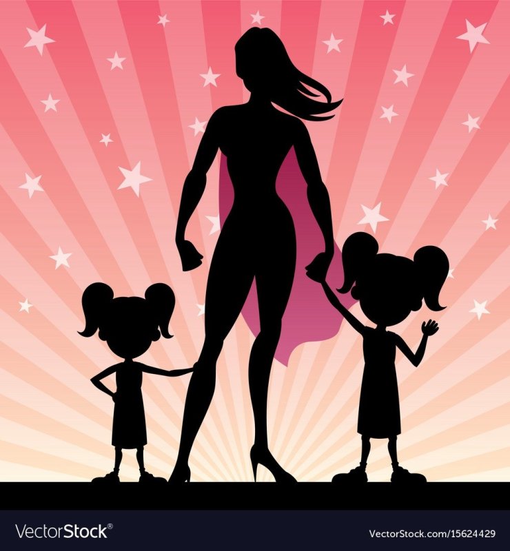 Мама с дочкой иллюстрация