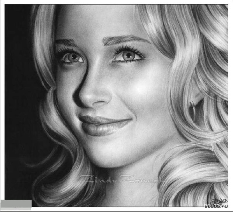 Девушка карандашом