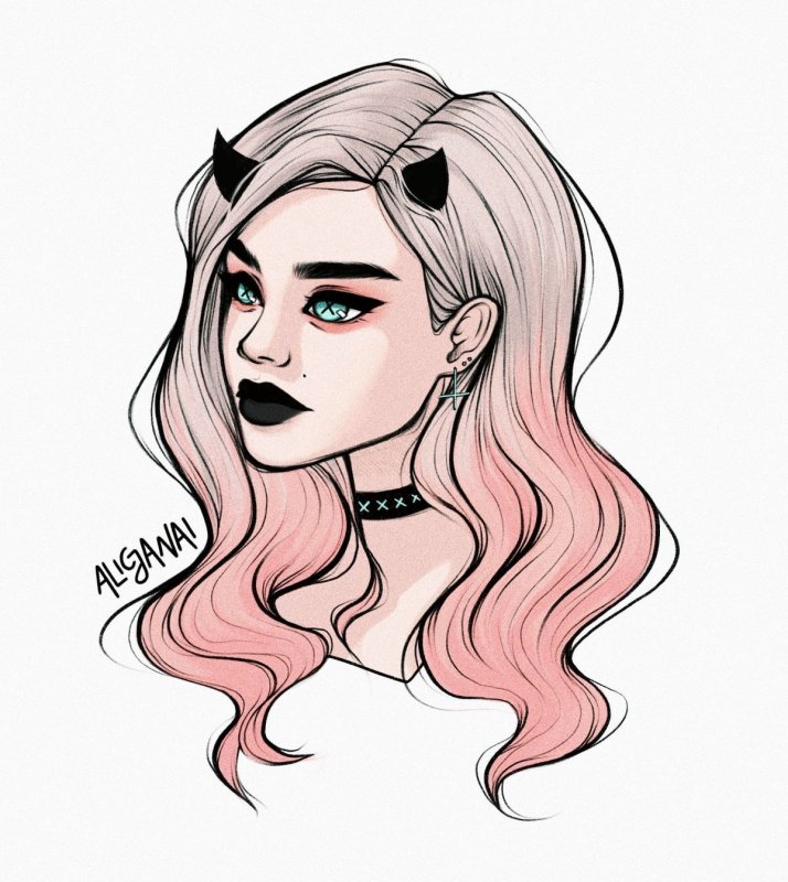 Девушки карандашом для скетчбука