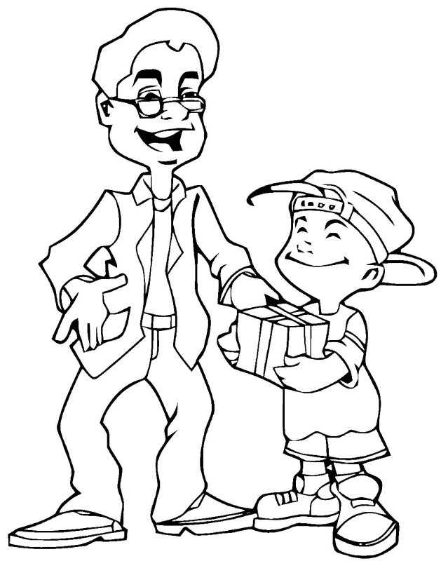 Раскраски для папы дарит подарки