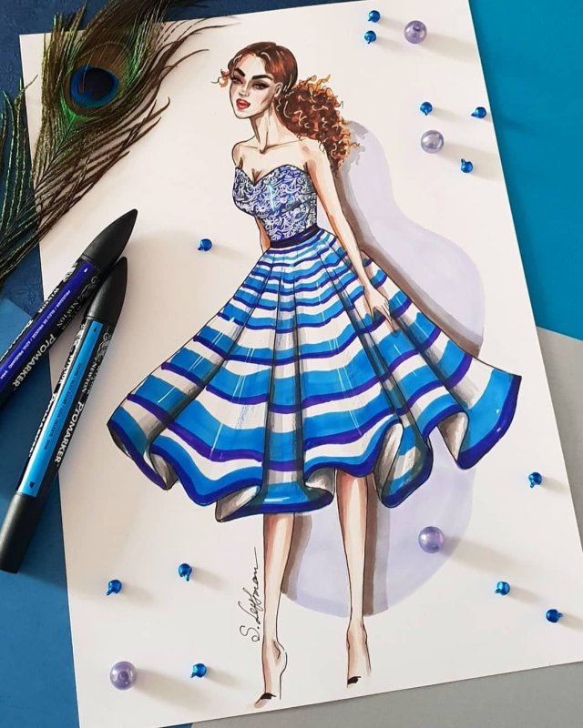 Совушка в платье акварель