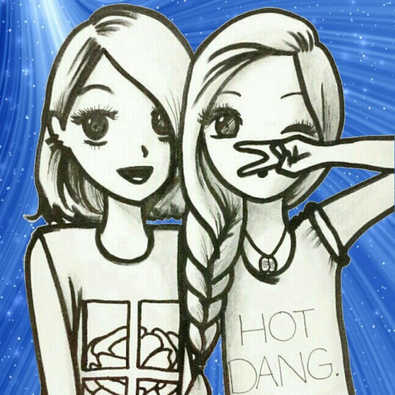 Рисунки для срисовки 4 подружки