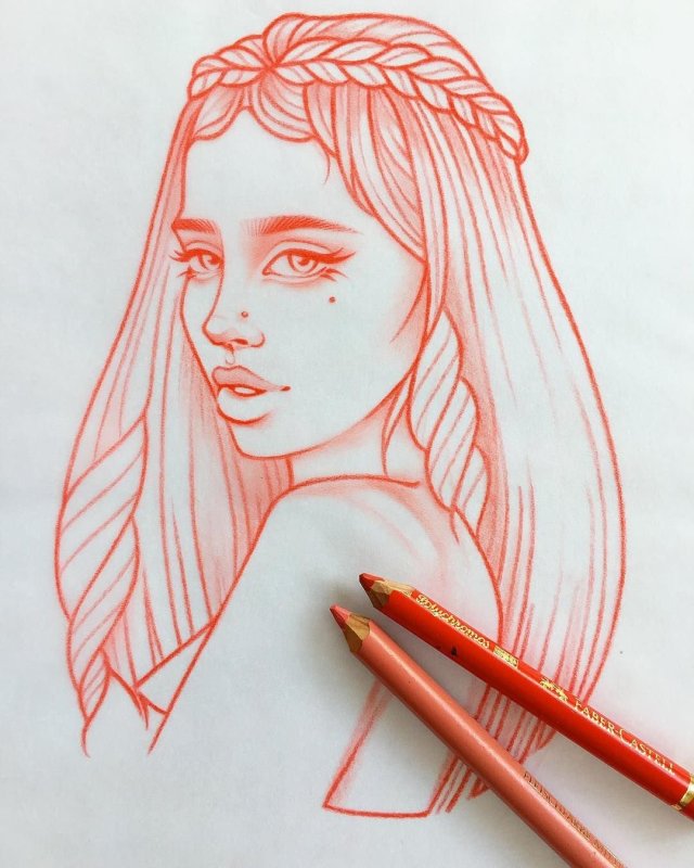 Наброски цветными карандашами