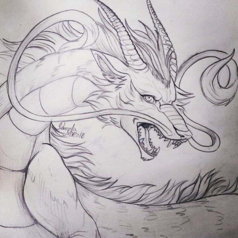 Дракон маркерами