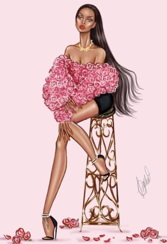 Девушка со спины рисунок