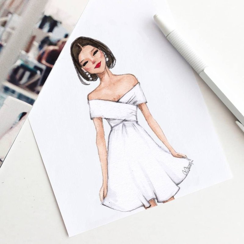 Платье пышное иллюстрация