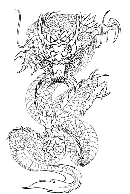 Дракон Унесенные призраками эскиз тату