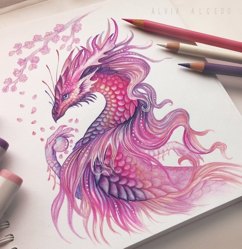 Дракон карандашом для срисовки