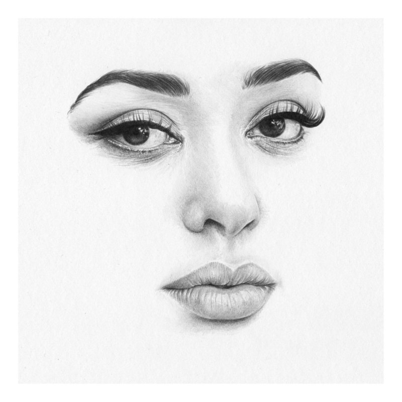 Девушка карандашом