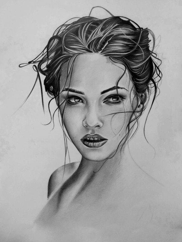 Лицо девушки рисунок
