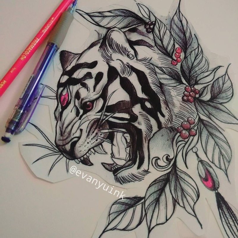 Нео традишнл Япония тигр