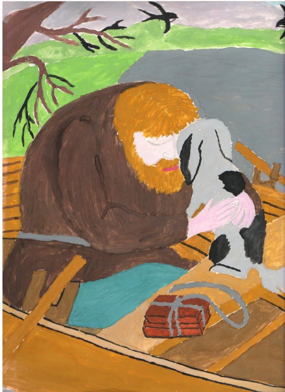 Картинки собака с цветком во рту срисовка легко