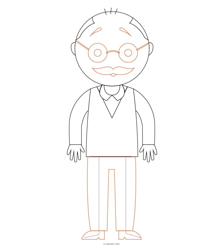 Раскраска дедушка и внучка