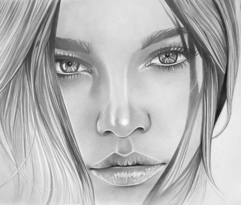 Рисунки простым карандашом девушки