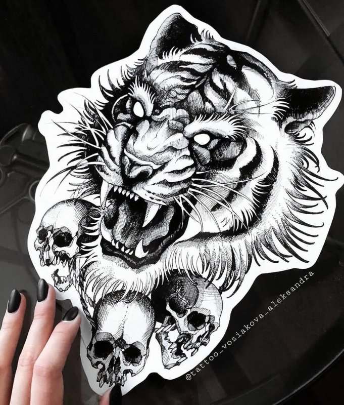 Нео традишнл тату тигр