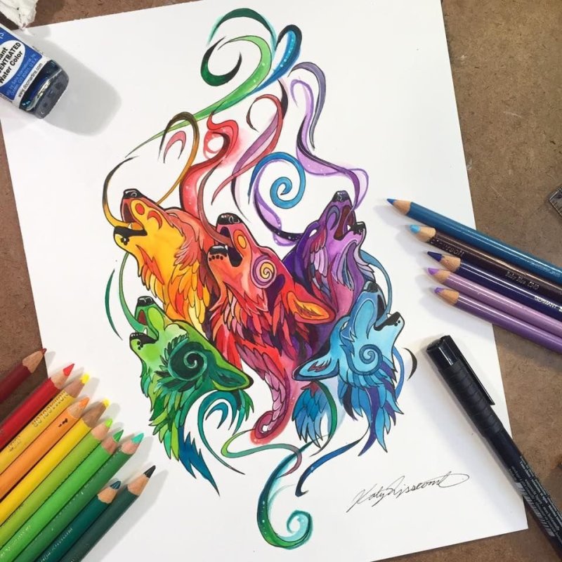 Красивые рисунки цветными карандашами