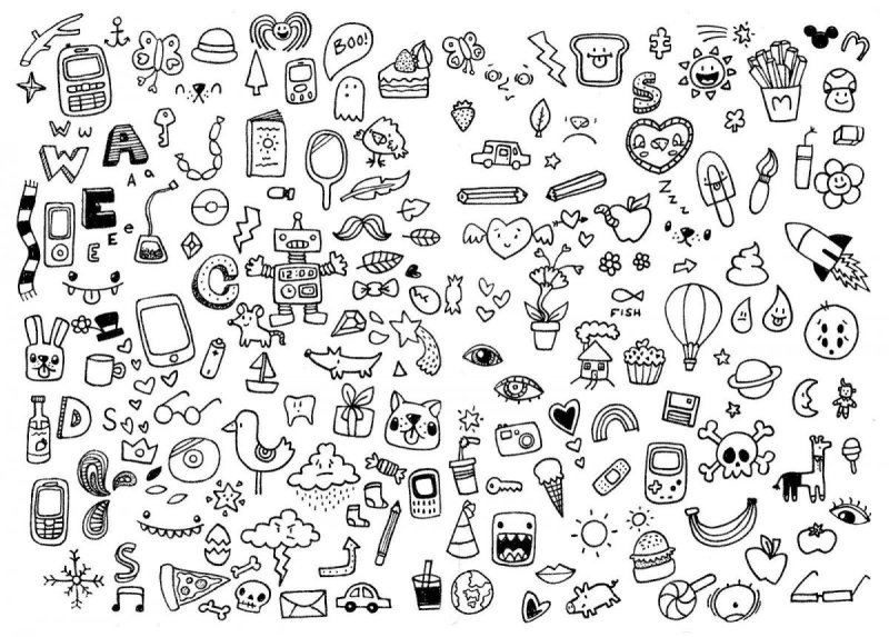 Рисунки для срисовки дудлинг