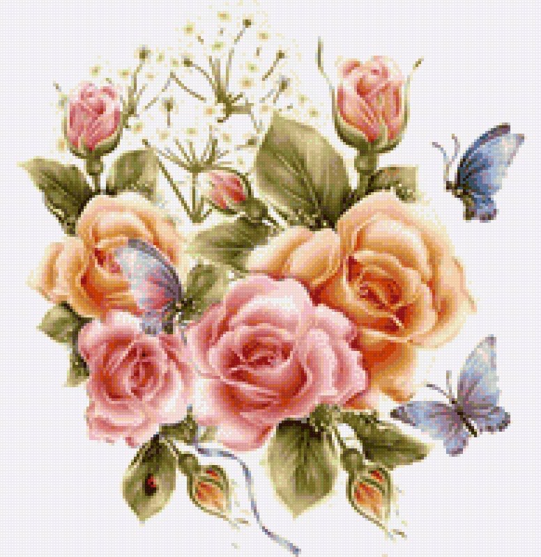 Букет для мамы раскраска