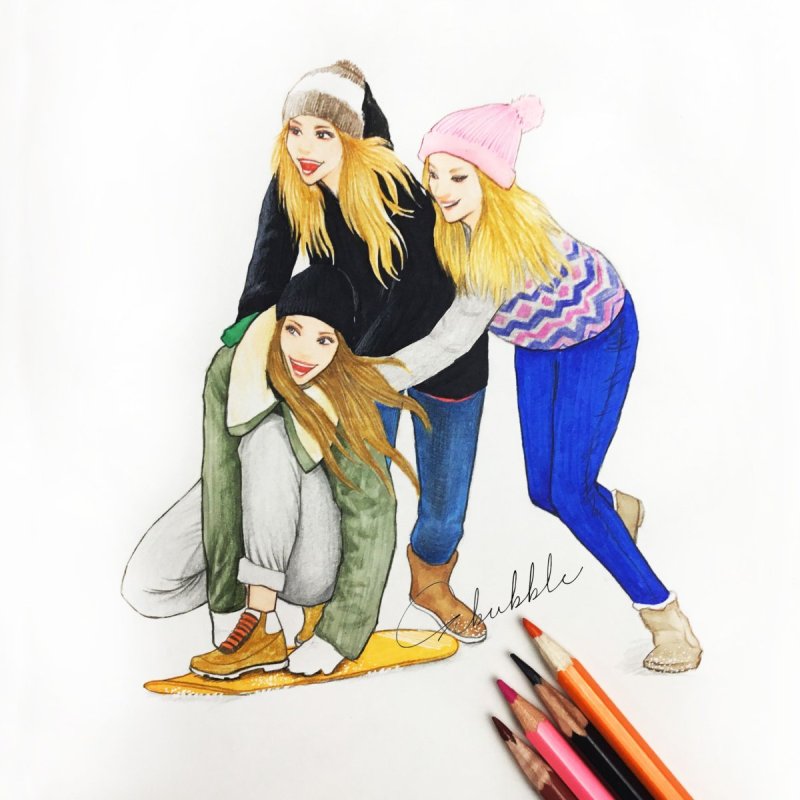 Рисунок на тему подружки