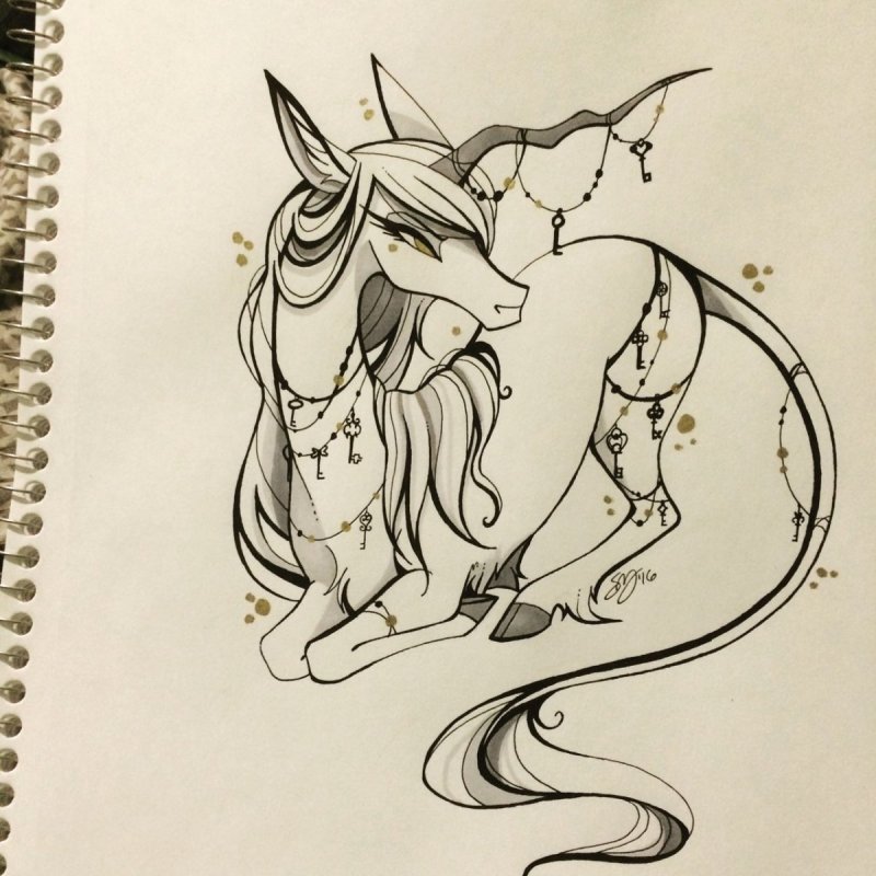 Рисунки для срисовки милые Единороги