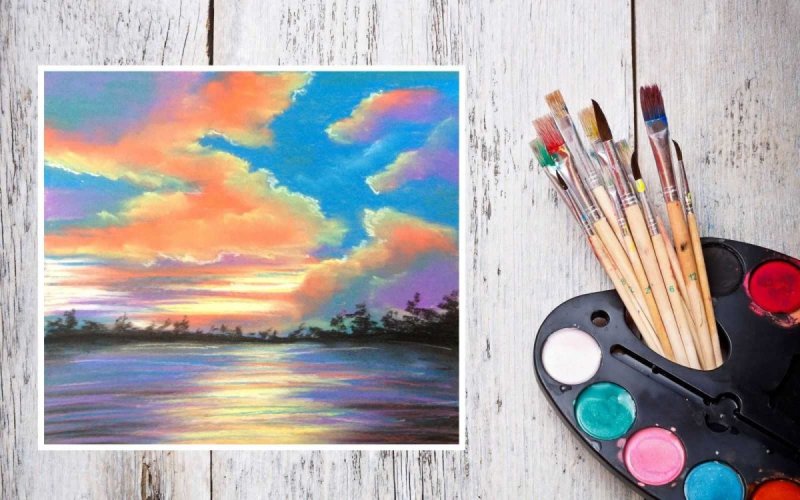 Пейзажи акрилом на холсте лёгкие