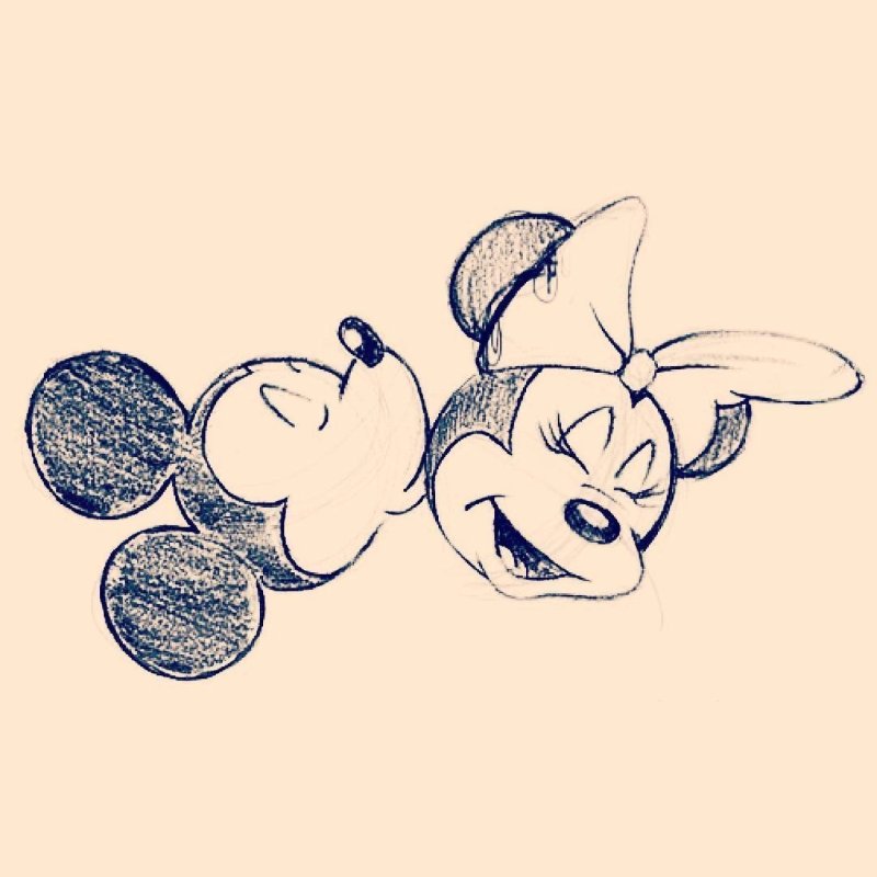 Минни Маус тату эскиз