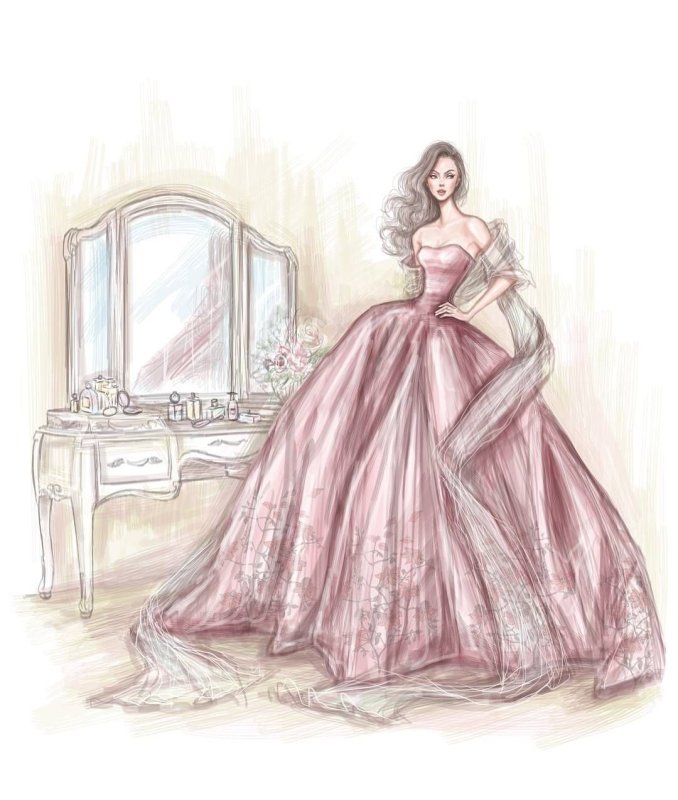 Нарисованные девочки в стиле приложений