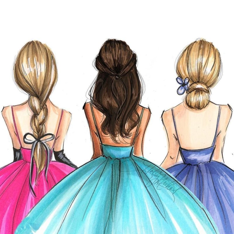 Векторная девушка в платье