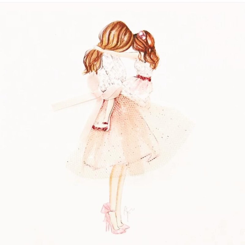 Мама и две дочки рисунок