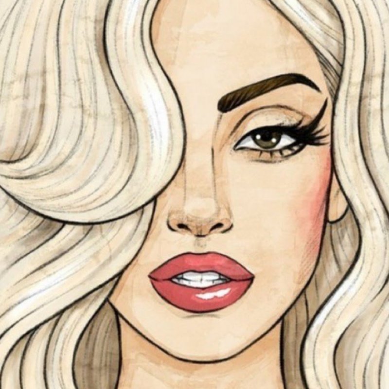 Красивая женщина акварель