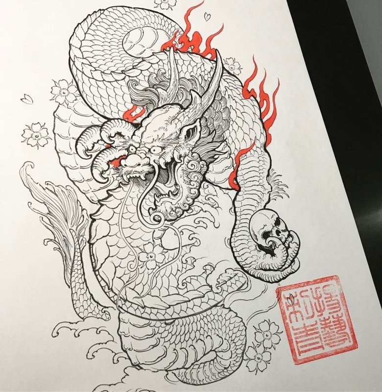 Нео ирезуми дракон