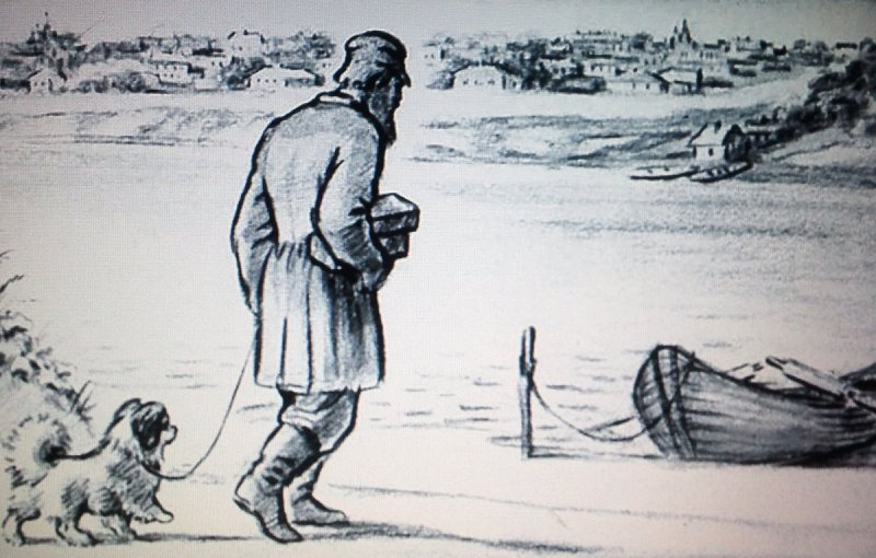 Раскраска к рассказу Муму