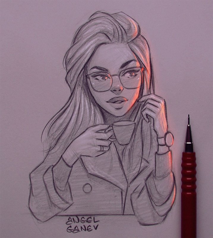 Пинтерест рисунки девушек с пинибордом