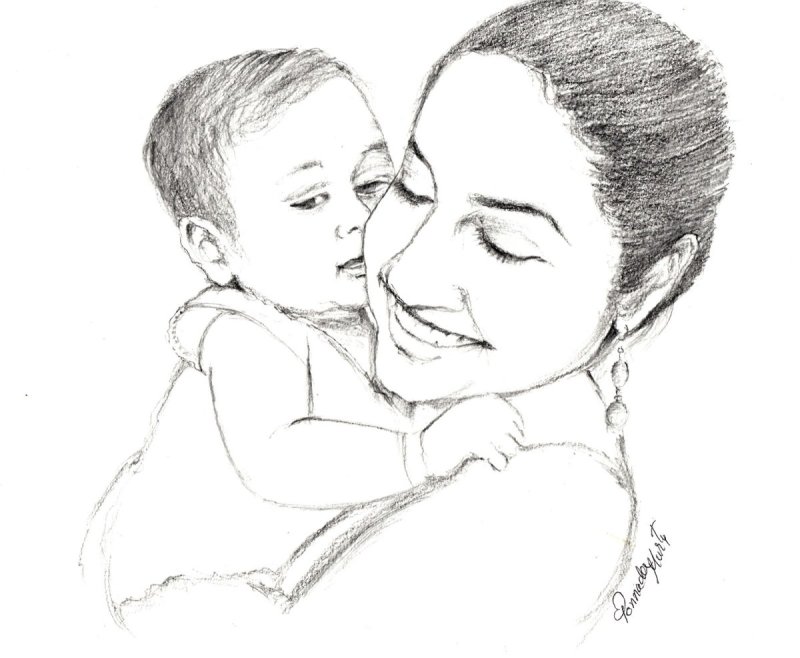 Красивые рисунки для мамы карандашом